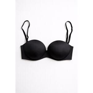 SKIMS Black Strapless Padded Bra 36DDD Convertible Smooth Cup NWOT